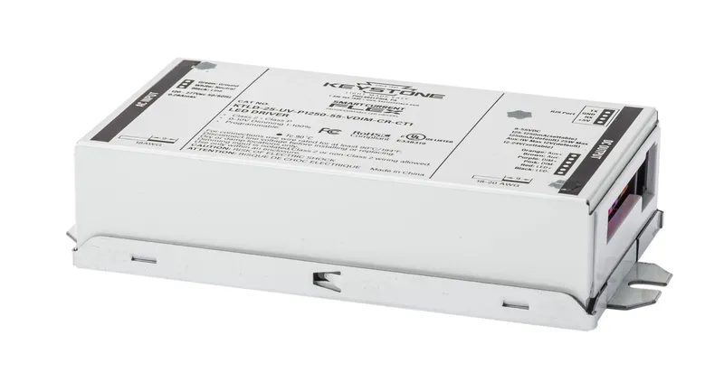 LED Driver | Programmable | Constant Current | 25W | 125-1250mA Output | 8-55V Output | 120-277Vac Input | 0-10V Dimmable | Control Ready 12-24V Aux Tap | Compact Case | Terminal Block | Side & Back Wiring Exits | Programmable via SmartCurrent Flex Softwa