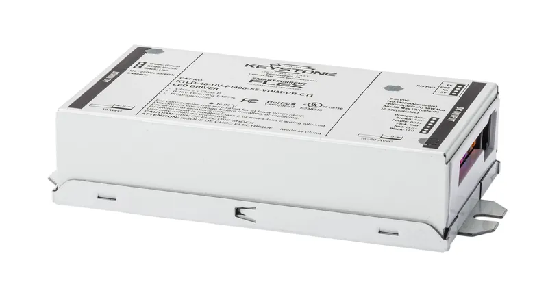 LED Driver | Programmable | Constant Current | 40W | 140-1400mA Output | 8-55V Output | 120-277Vac Input | 0-10V Dimmable | Control Ready 12-24V Aux Tap | Compact Case | Terminal Block | Side & Back Wiring Exits | Programmable via SmartCurrent Flex Softw