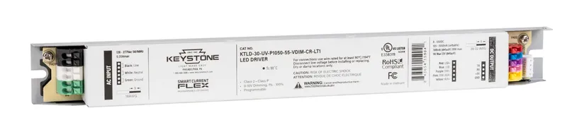 LED Driver | Programmable | Constant Current | 30W 105-1050mA Output| 8-55V Output | 120-277Vac Input 0-10V Dimmable | Control Ready 12-24V Aux Tap