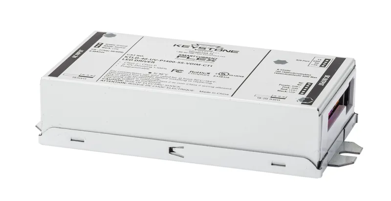 LED Driver | Programmable | Constant Current | 40W | 140-1400mA Output | 8-55V Output | 120-277Vac Input | 0-10V Dimmable | No Aux Tap | Compact Case | Terminal Block | Side & Back Wiring Exits | Programmable via SmartCurrent Flex Software