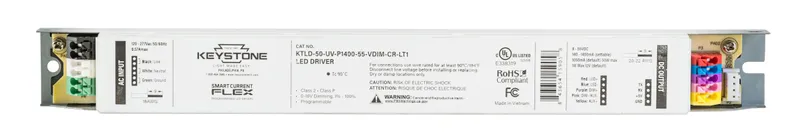 LED Driver | Programmable | Constant Current | 50W 140-1400mA Output| 8-55V Output | 120-277Vac Input 0-10V Dimmable | Control Ready 12-24V Aux Tap