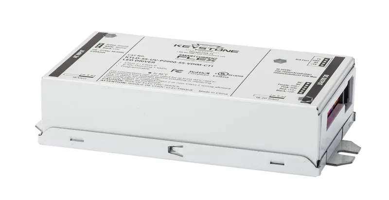 LED Driver | Programmable | Constant Current | 55W | 200-2000mA Output | 10-55V Output | 120-277Vac Input | 0-10V Dimmable | No Aux Tap | Compact Case | Terminal Block | Side & Back Wiring Exits | Programmable via SmartCurrent Flex Software