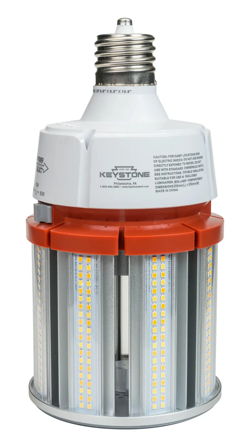 LED HID Replacement lamp feat. Power Select & Color Select. 80/63/54W, 3000/4000/5000K, 120-277V Input, EX39 Base, DirectDrive