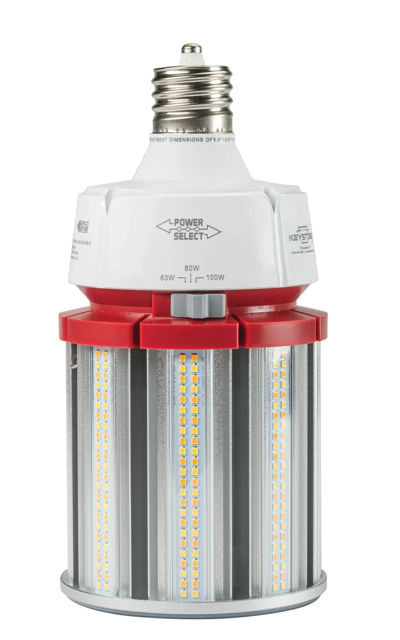 LED HID Replacement lamp feat. Power Select & Color Select. 100/80/63W, 3000/4000/5000K, 120-277V Input, EX39 Base, DirectDrive