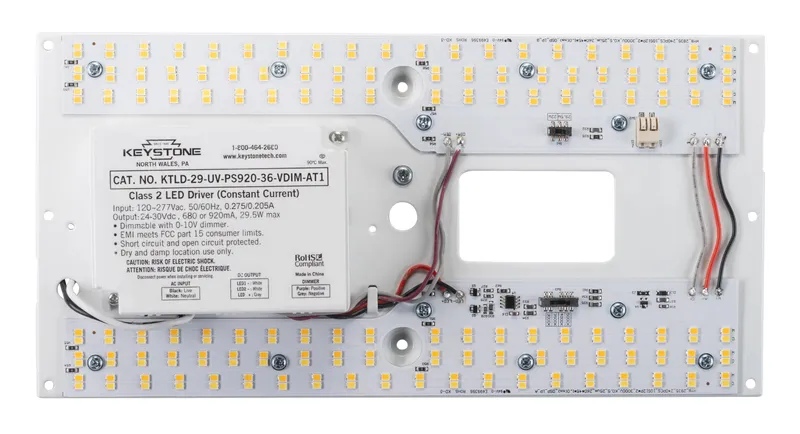 LED Retrofit Kit, 11in Rectangular Pan, 120-277V Input, 0-10V Dimming, Power Selectable between 22W and 29.5W, Color Selectable between 3,000K, 3500K, 4000K, and 5,000K