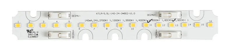 Linear LED Module, 0.79 in x 5.5in, 140mA Max Drive Current, Nominal 24Vf, 80CRI, 4000K G2