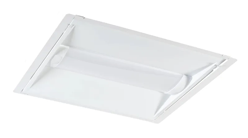 2x2 LED Center Basket Doorframe Retrofit |Power Select 24/18/15W & Color Select 3500/4000/5000K | 120-277V Input |Frosted Curved Lens | 0-10V Dimming | 12V Aux + Dim to off | KO for KTSL-FC5 | 2pcs Carton