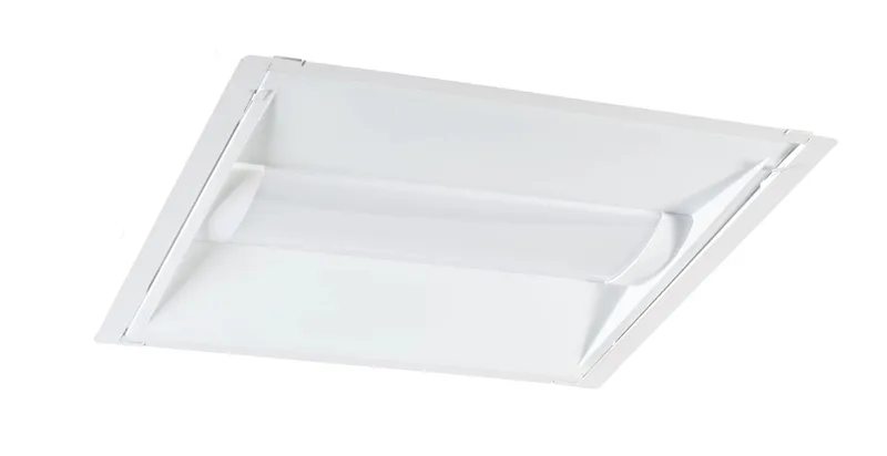 2x2 LED Center Basket Doorframe Retrofit |Power Select 24/18/15W & Color Select 3500/4000/5000K | 120-277V Input |Frosted Curved Lens | 0-10V Dimming | 12V Aux + Dim to off | 2pcs Carton