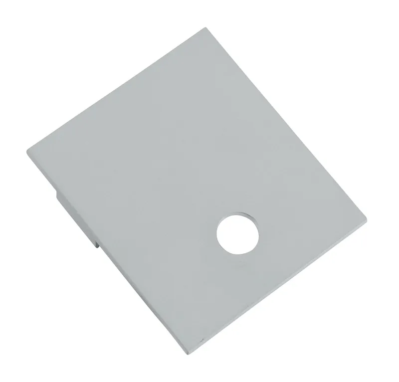 End Cap for Series A Linear Arch Fixtures for use with EMRG test button. Silver