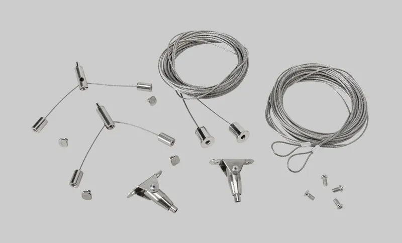 Replacement hanging Cable Kit (Need 2 per fixture for every 8-ft) suitable for loop over hanging or hard ceiling mount