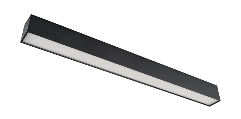 Linear Arch Fixture with Direct & Indirect Lighting | 3ft | Power and Color Selectable| Black | 0-10V DIM with 12v AUX | Including (2) aircraft hanging cables, (1) End to End Linking Bracket
