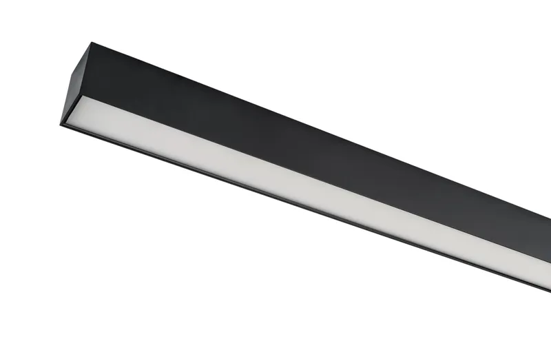 Linear Arch Fixture with Direct & Indirect Lighting | 8ft | Power and Color Selectable| Black | 0-10V DIM with 12v AUX | Including (2) aircraft hanging cables, (1) End to End Linking Bracket