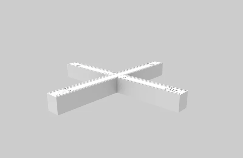Linear Arch Fixture with Direct & Indirect Lighting | X | Power and Color Selectable| White | 0-10V DIM with 12v AUX | Including (2) aircraft hanging cables, (2) End to End Linking Bracket