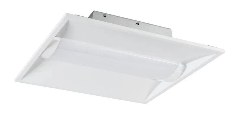 2x2 LED Center Basket Troffer|Power Select 35/30/24W & Color Select 3500/4000/5000K | 120-277V Input |Frosted Curved Lens | 0-10V Dimming | 12V Aux + Dim to off
