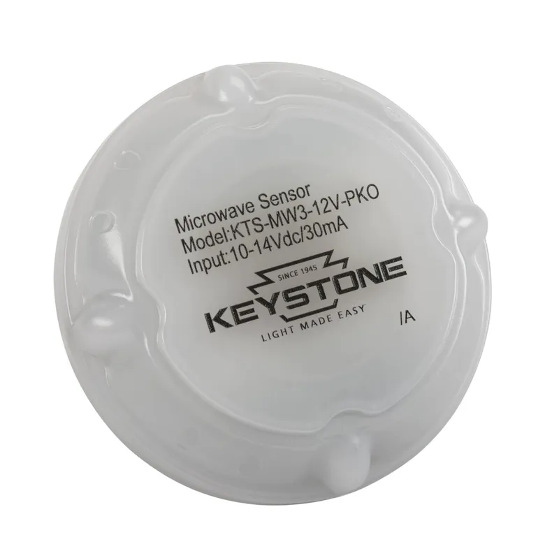 Microwave Sensor For Area Lights, 12V input, IP65. Bi-Level Control with Adjustable Hold Time, Dim Level and Standby Time.