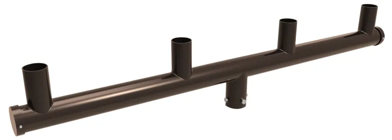 Quad Bull Horn, In Line 180 Deg, Slips over 2 3/8" Tenon, Bronze