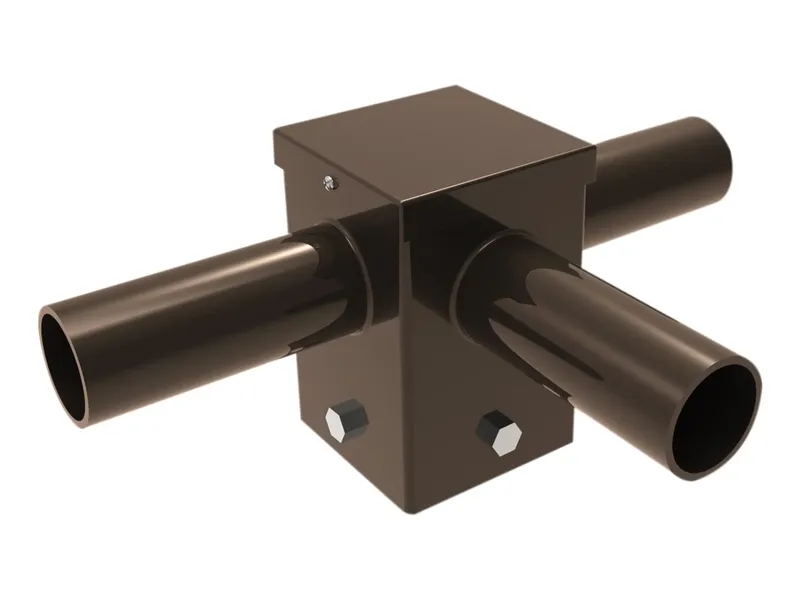 Pole Mount Triple 2 3/8" Tenon, Top Mount Horizontal 90 Deg for 4" Square Pole, Bronze