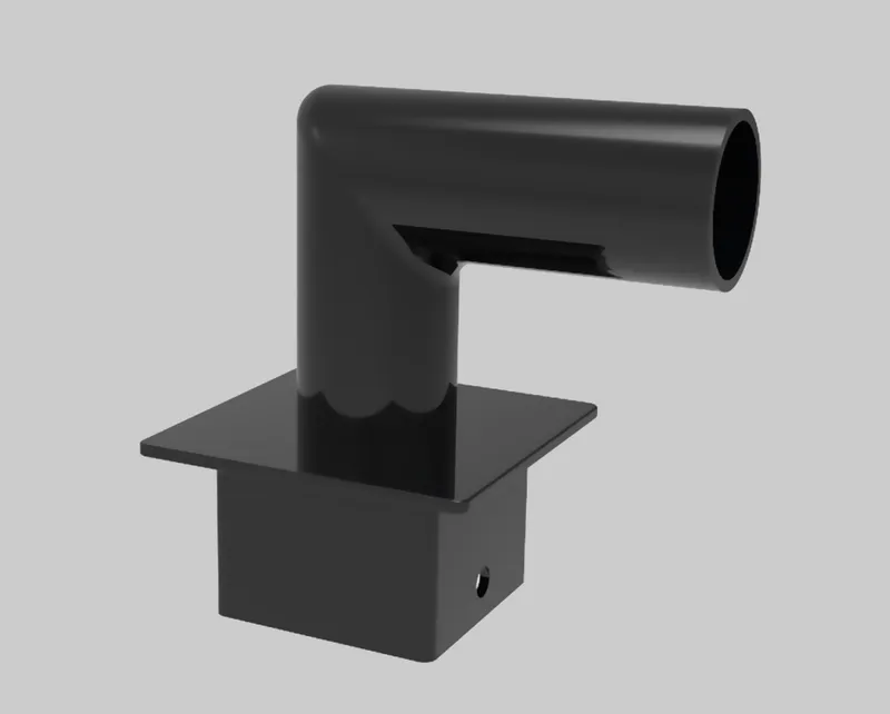 Pole Mount Single 2 3/8" Tenon, Top Mount Horizontal 90 Deg for 4" Square Pole, Bronze