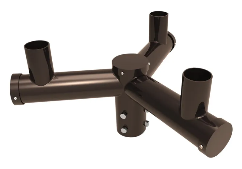 Triple Bull Horn, 120 Deg, Slips over 2 3/8" Tenon, Bronze
