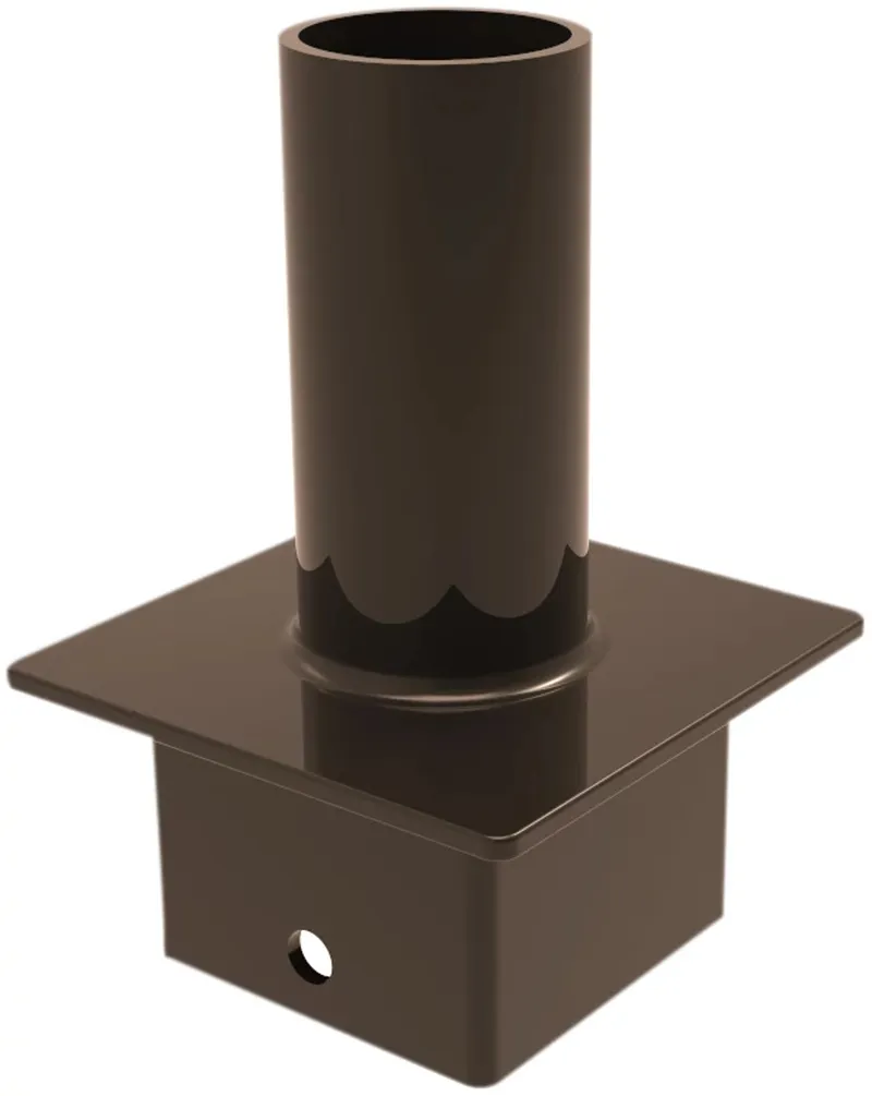 Pole Mount Single 2 3/8" Tenon, Top Mount Vertical for 4" Square Pole, Bronze