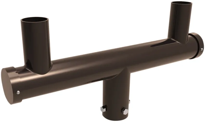 Dual Bull Horn, in line 180 Deg, slips over 2 3/8" Tenon, Bronze