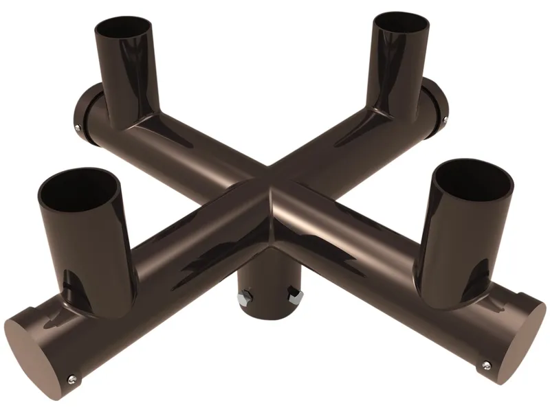 Quad Bull Horn, 90 Deg, Slips over 2 3/8" Tenon, Bronze