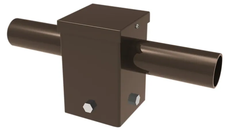 Pole Mount Dual 2 3/8" Tenon, Top Mount Horizontal 180 Deg for 4" Square Pole, Bronze