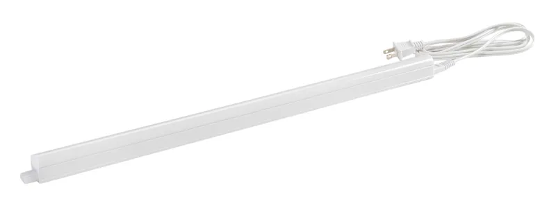 Integrated T5 LED Fixture, 7W, 22" long, 5000K, Linkable. 120V Input. Individually Packaged with 9.5" Linking Cable and 60" 2-Prong Power Cord