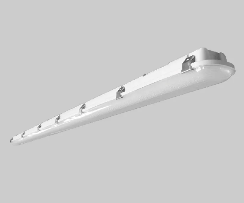 8ft Vapor Tight Fixture feat. Power Select & Color Select, 90/75/54W, 120-277V Input, 3500/4000/5000K, Frosted Lens, 0-10V Dimming