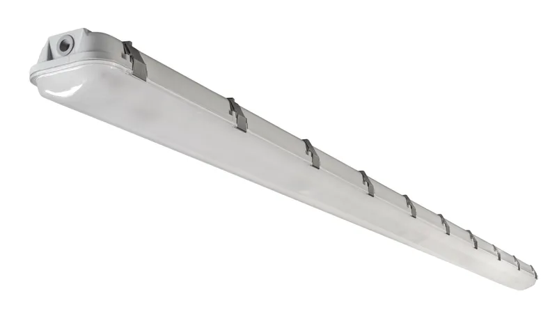 8ft Vapor Tight Fixture, Medium Width Body, Power Select & Color Select, 100/80/60W, 120-277V Input, 3500/4000/5000K, Frosted Lens, 0-10V Dimming with built in sensor receptacle, 10kV Surge