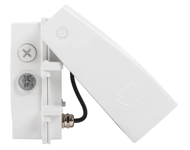35W LED Adjustable Wall Pack, Power Select 35/25/15W, Color Select 30/40/50K, 120-277V Input, White Housing