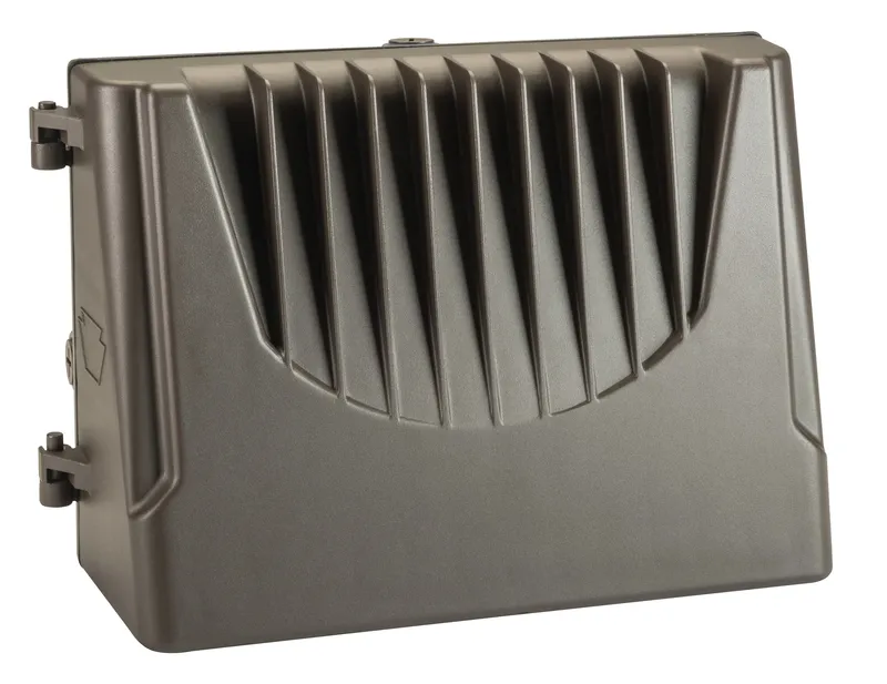 60W LED Wall Pack, Full Cutoff Medium Housing. 120-277V Input, 5000K, 0-10V Dimmable. Wide Angle Dist Pattern, Standard Bronze Housing