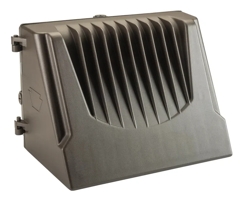 100W LED Wall Pack, Full Cutoff Medium Housing. 120-277V Input, 5000K, 0-10V Dimmable. Wide Angle Dist Pattern, Standard Bronze Housing