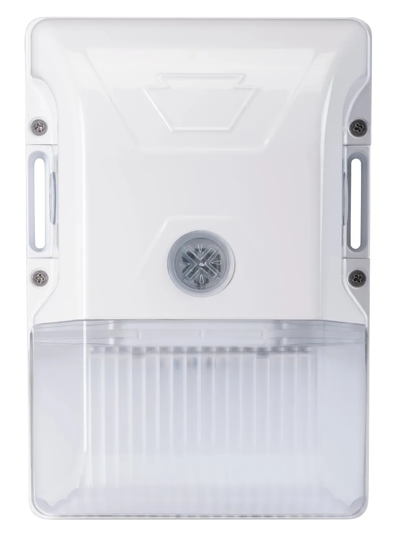 20W LED Wall Pack feat Color Select, Small/Entryway Style Housing, Series 1 with built in photocell. 120-277V Input, 3000K/4000K/5000K. White Housing. Dimmable