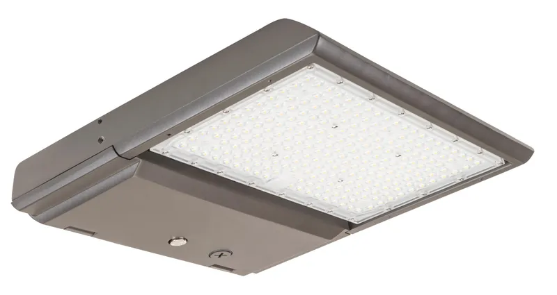 140W High Voltage LED Area Light with NEMA Type 3-pin Twist Lock Receptacle + Shorting Cap, Series 1 Medium Housing. 200-480V Input, 4000K, Type III Optics, 0-10V Dimmable. Standard Bronze Housing. White Box Program