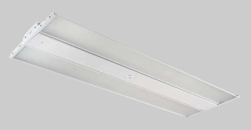 400W Linear High Bay | Power Select 400/350/320W | Color Select 4000/5000K |4ft G series body | 120-277V Input | Frosted Lens | 80+ CRI |90 deg lens |0-10V Dimmable | Built-in sensor receptacle | Gen3 | White Box Program