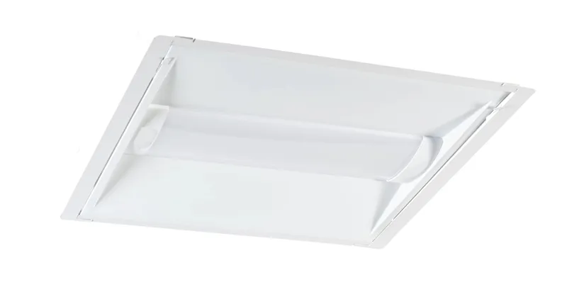 2x2 LED Center Basket Doorframe Retrofit Kit | Power Select 35/30/24W | Color Select 3500/4000/5000K | 120-277V Input | Frosted Curved Lens | 0-10V Dimming |12V Aux + Dim to off | KO for KTSL-FC5 | White Box Program