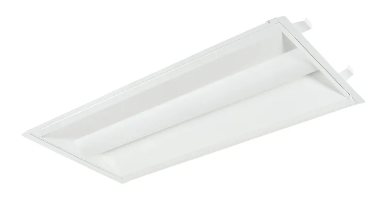 2x4 LED Center Basket Doorframe Retrofit feat. Power Select & Color Select, 30/25/20W, 120-277V Input, 3500/4000/5000K, Frosted Lens, 0-10V Dimming. White Box Program.