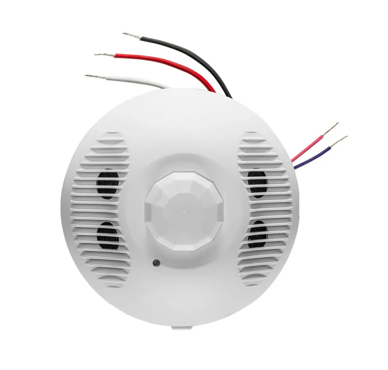 Bluetooth mesh wireless ceiling sensor for SmartLoop system with integrated PIR and Ultrasonic technologies. Junction box mountable. 120-277V. 0-10V Dimming.