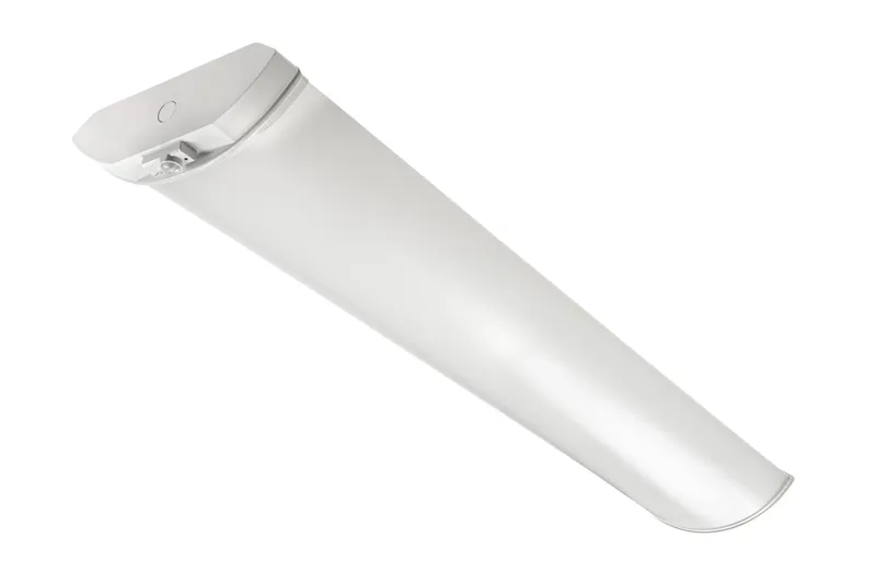 4ft Curved Wrap Fixture feat. Power Select & Color Select, 44/28/18W, 120-277V Input, 3500/4000/5000K, Frosted Lens, 0-10V Dimming. Factory Installed SmartLoop Fixture Controller w/ PIR sensor