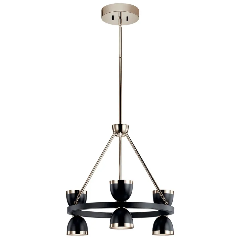 Baland LED 22 inch Black Chandelier Ceiling Light, 1 Tier Small