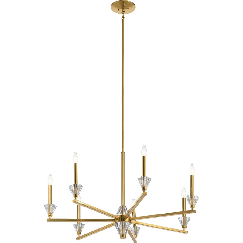 Calyssa 7 Light 36.5 inch Fox Gold Chandelier 1 Tier Large Ceiling Light, Large