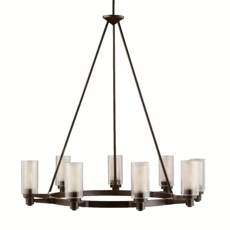 Circolo 9 Light 36 inch Olde Bronze Chandelier 1 Tier Large Ceiling Light, 1 Tier Large