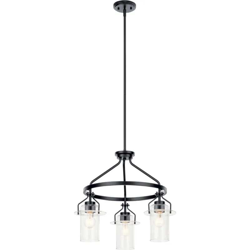 Everett 3 Light 22.75 inch Black Chandelier Ceiling Light, Medium