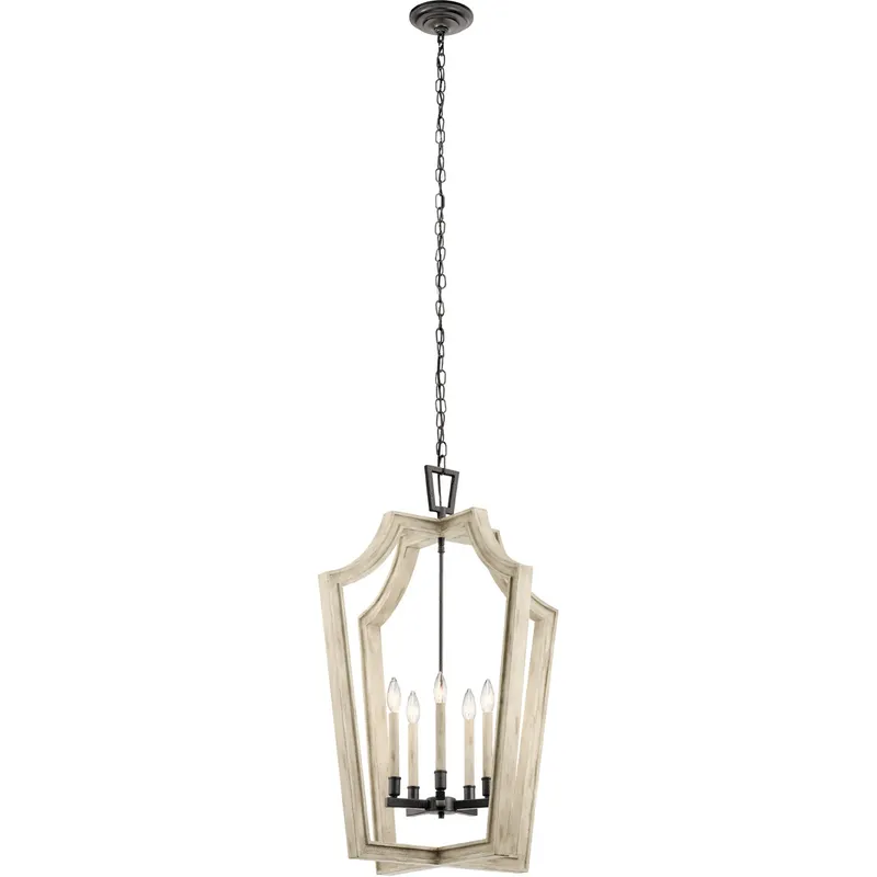 Botanica 5 Light 24 inch Anvil Iron Chandelier 1 Tier Medium Ceiling Light, 1 Tier Medium
