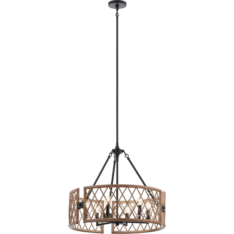 Oana 6 Light 24.75 inch Palm Chandelier Round Pendant Ceiling Light