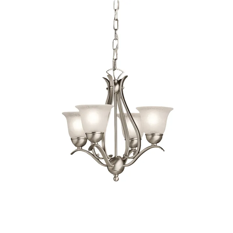 Dover 4 Light 18 inch Brushed Nickel Mini Chandelier Ceiling Light