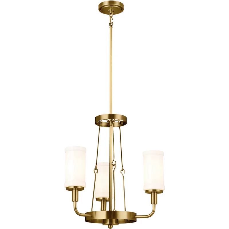 Homestead Vetivene 3 Light 19.75 inch Natural Brass Mini Chandelier Ceiling Light
