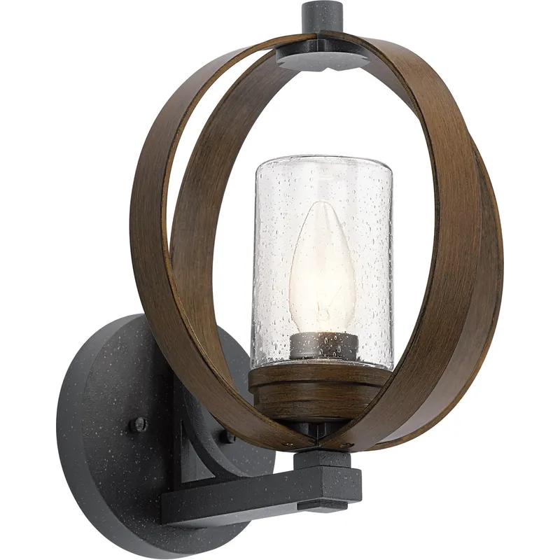 Grand Bank 1 Light 13 inch Auburn Stained Outdoor Wall, Medium