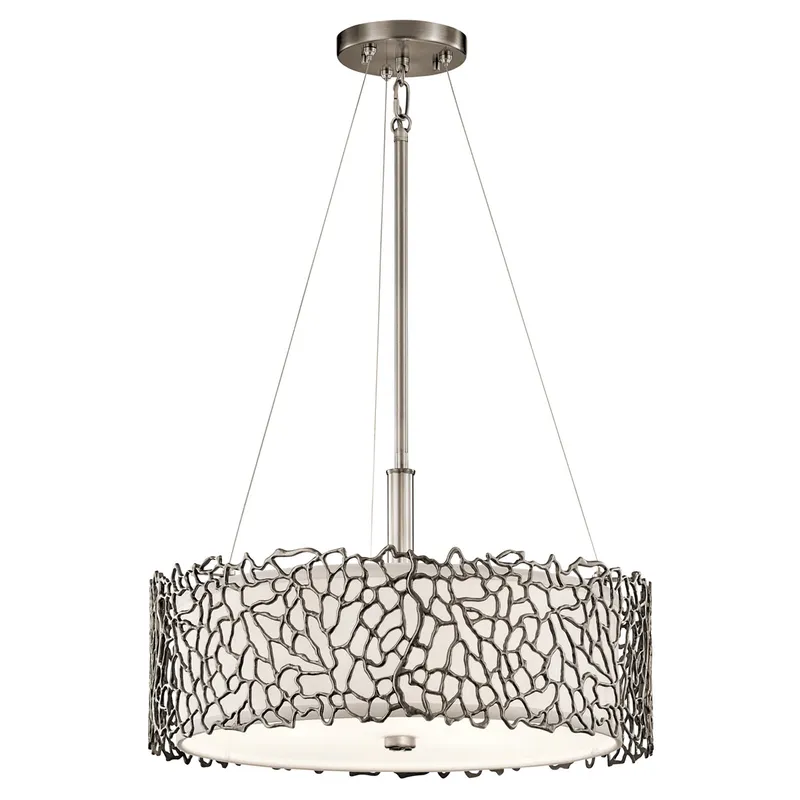 Silver Coral 3 Light 18.25 inch Classic Pewter Pendant/Semi Flush Ceiling Light